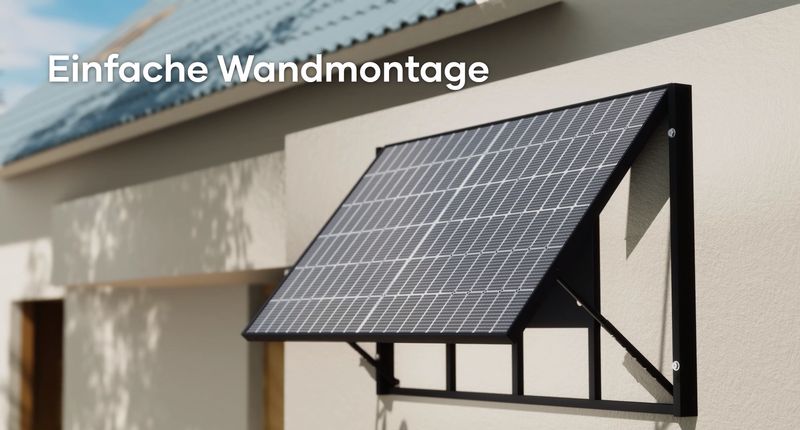 Ein Balkonkraftwerk ist an der Hauswand montiert